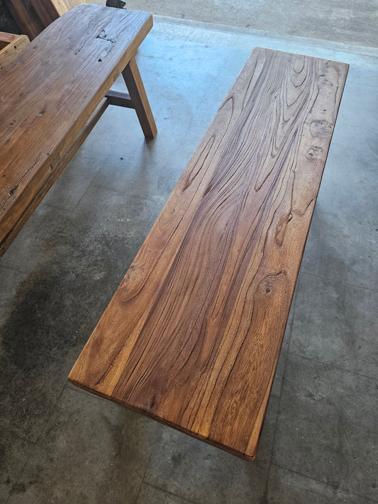 Handmade Elm Bench Seat 1.2m(BACK IN JULY)