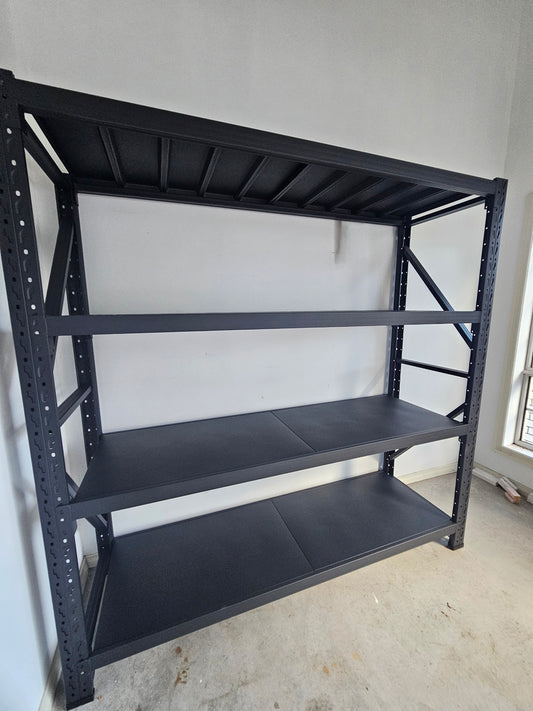 Heavy duty garage shelving L2mxD0.6xH2m (BLACK)