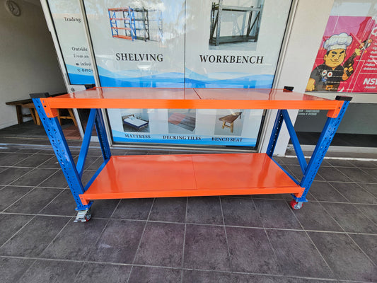 Workbench on wheels L2mxW0.6mxH1m Backorder