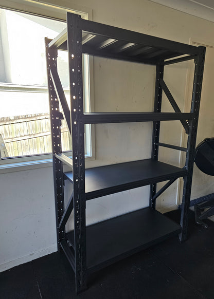 Medium duty garage shelving L1.2mxD0.5xH1.8m (BLACK)