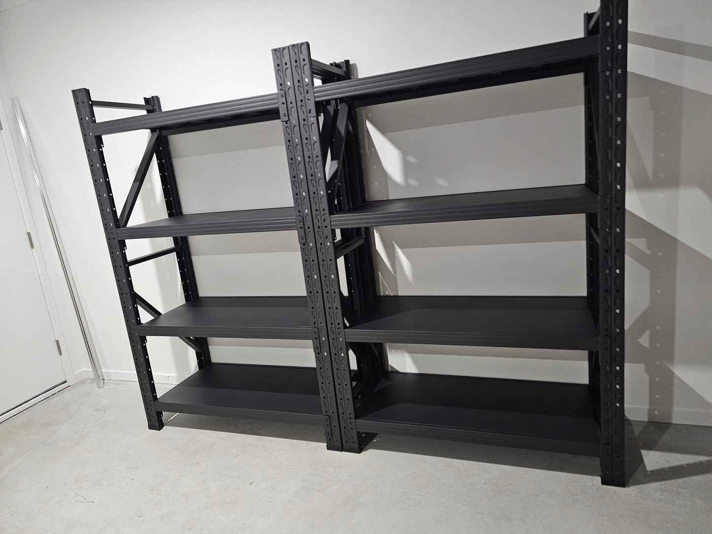 Medium duty garage shelving L1.2mxD0.5xH1.8m (BLACK)