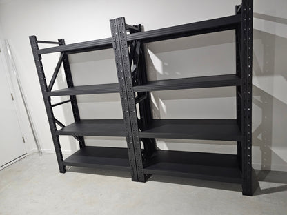 Medium duty garage shelving L1.2mxD0.5xH1.8m (BLACK)