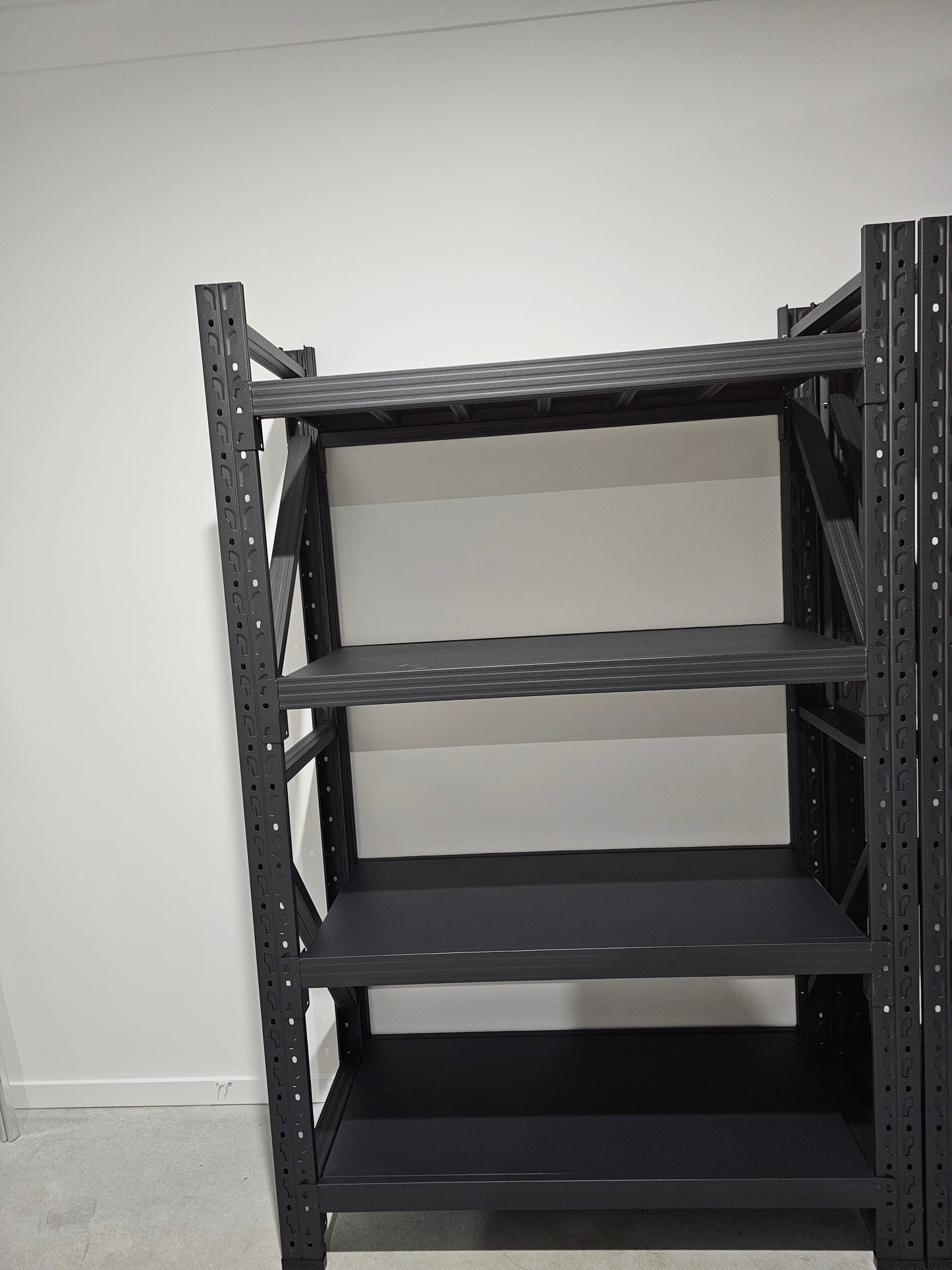 Medium duty garage shelving L1.2mxD0.5xH1.8m (BLACK)