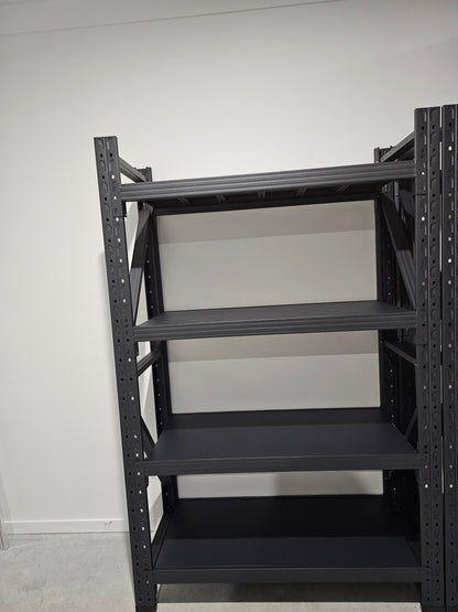 Medium duty garage shelving L1.2mxD0.5xH1.8m (BLACK)