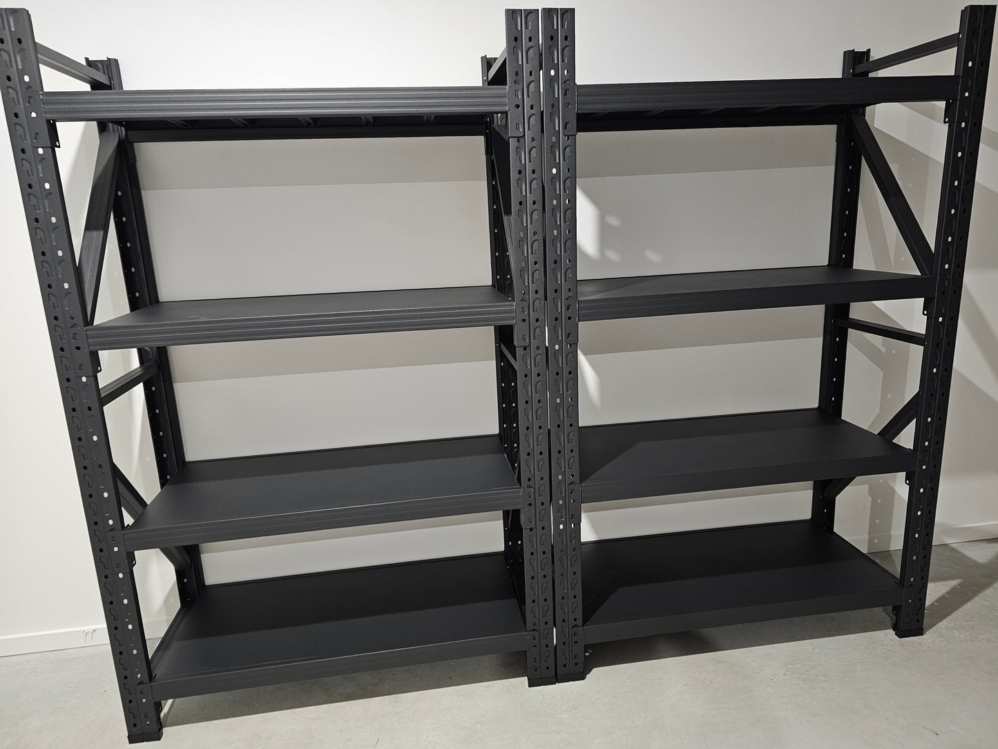 Medium duty garage shelving L1.2mxD0.5xH1.8m (BLACK)