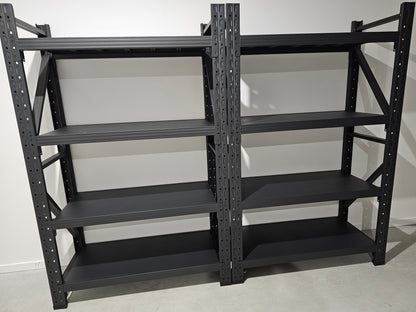 Medium duty garage shelving L1.2mxD0.5xH1.8m (BLACK)
