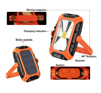 SUPERFIRE Rechargeable Solar Magnetic Work Light(Free Shipping)