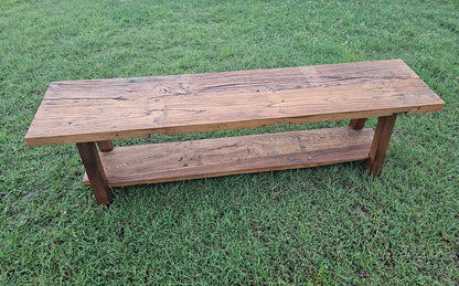 Handmade Reclaimed Elm Narrow Console 2-Tier bench 1.5m