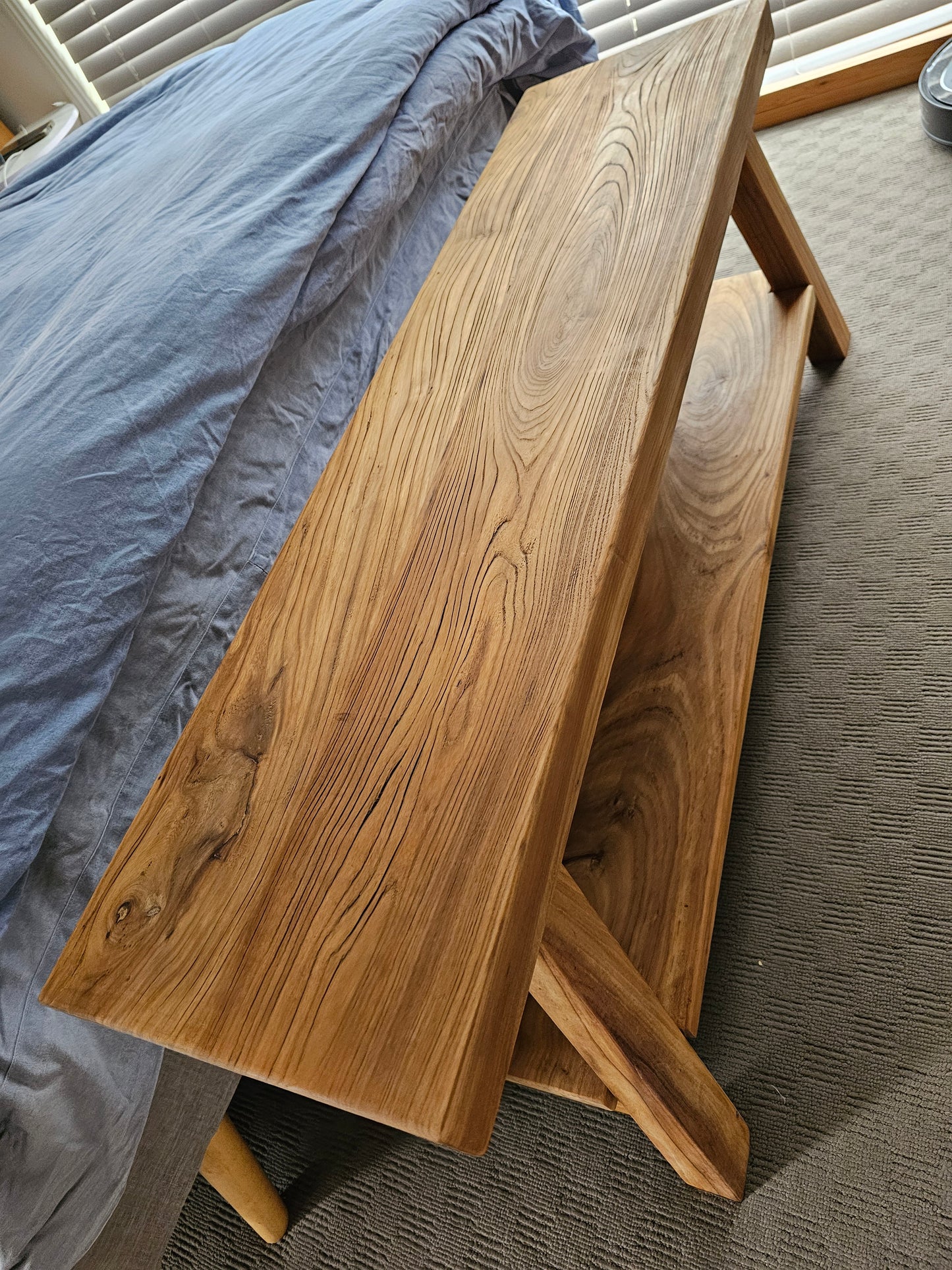 Handmade solid Elm 2-Tier bench seat 1.2m