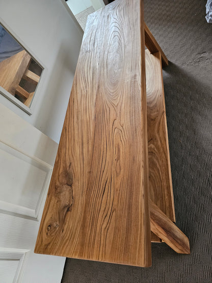 Handmade solid Elm 2-Tier bench seat 1.2m