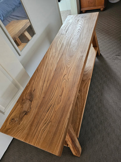 Handmade solid Elm 2-Tier bench seat 1.2m