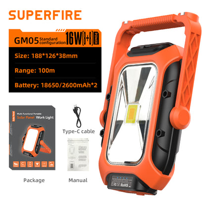 SUPERFIRE Rechargeable Solar Magnetic Work Light(Free Shipping)