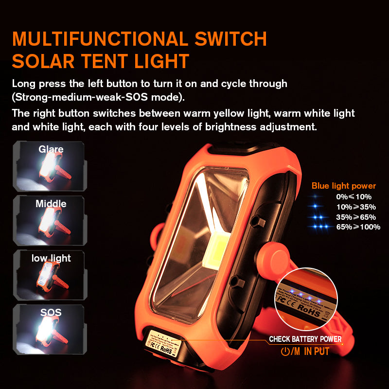 SUPERFIRE Rechargeable Solar Magnetic Work Light(Free Shipping)