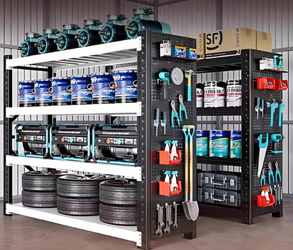 Heavy duty garage shelving L1.8mxD0.6xH2m