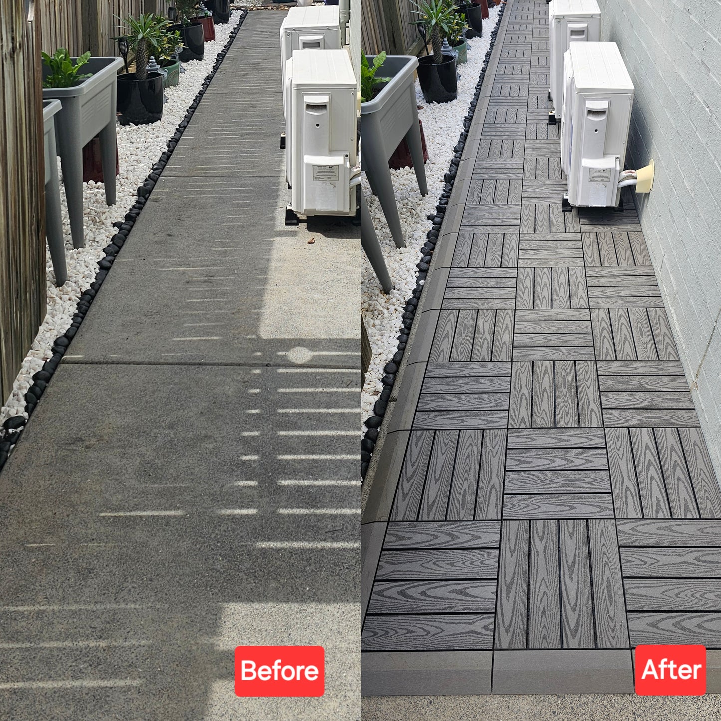 Composite Decking Tiles (Grey)