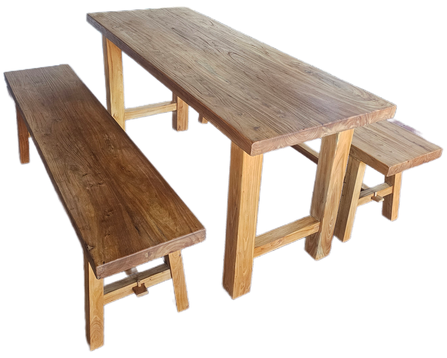 Handmade Elm Bench Dining Set 1.6m