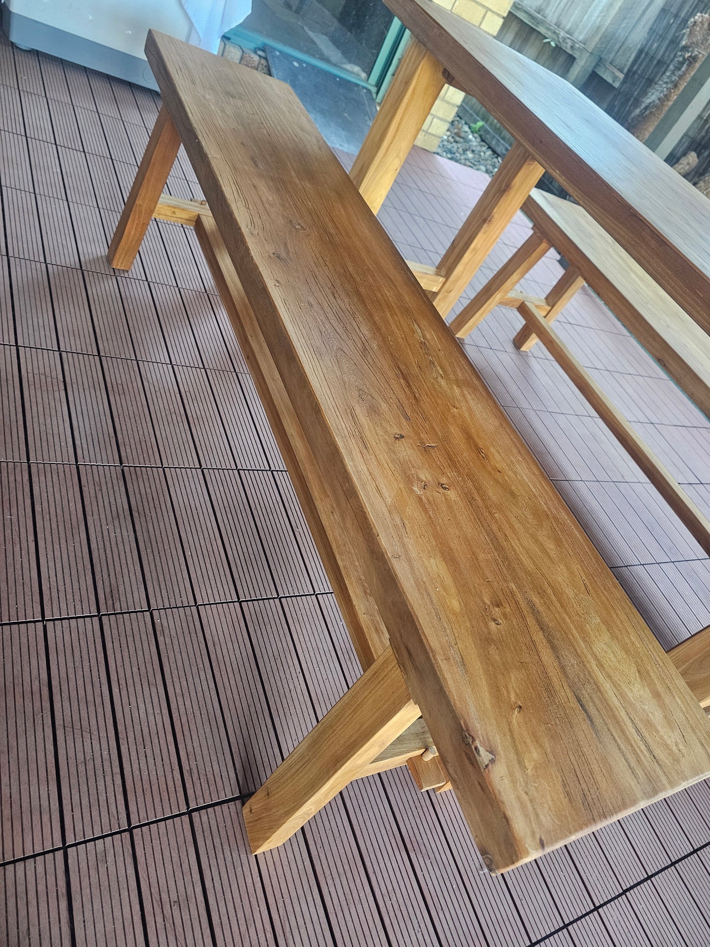 Handmade Elm Bench Dining Set 1.6m