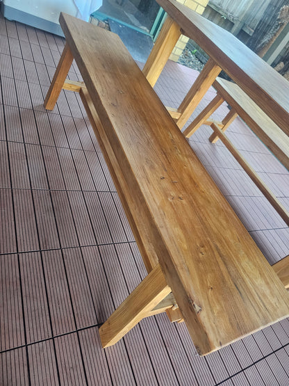 Handmade Elm Bench Dining Set 1.6m