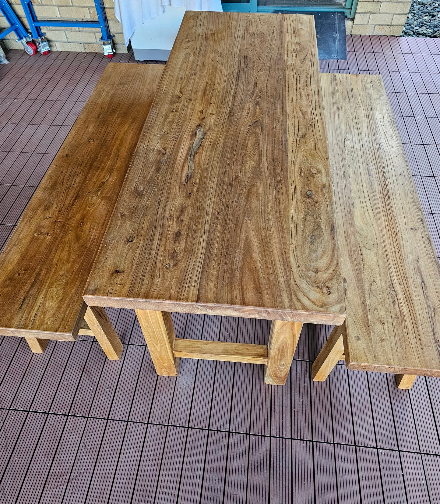 Handmade Elm Bench Dining Set 1.6m