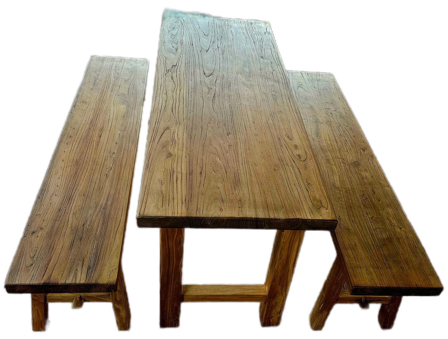 Handmade Elm Bench Dining Set 1.6m