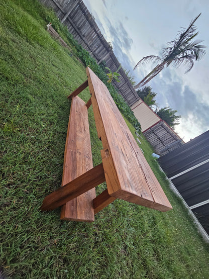 Handmade Reclaimed Elm Narrow Console 2-Tier bench 1.5m