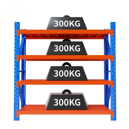 Heavy duty garage shelving L2mxD0.6xH2m (BLUE+ORANGE)