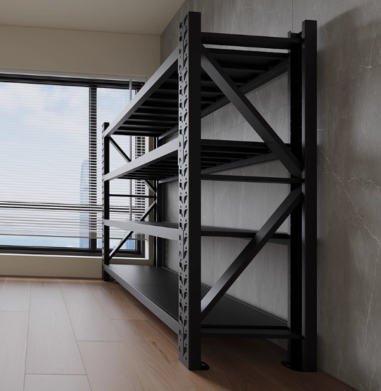 Heavy duty garage shelving L2mxD0.6xH2m (BLACK) Backorder