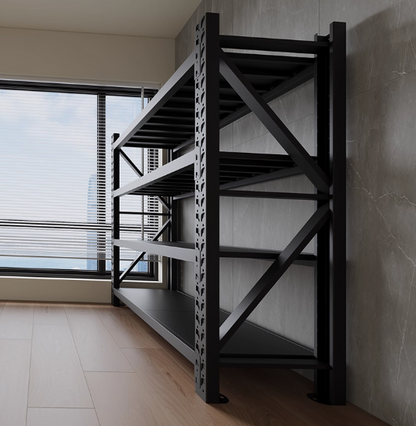 Heavy duty garage shelving L2mxD0.6xH2m (BLACK) Backorder