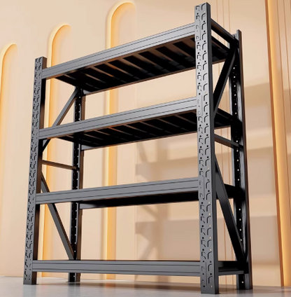 Heavy duty garage shelving L1.5mxD0.6xH2.4m