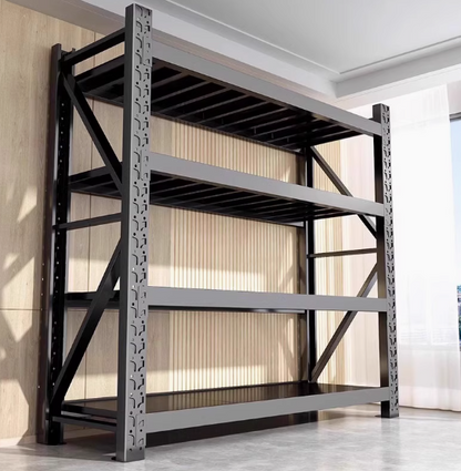 Heavy duty garage shelving L2mxD0.6xH2m (BLACK) Backorder