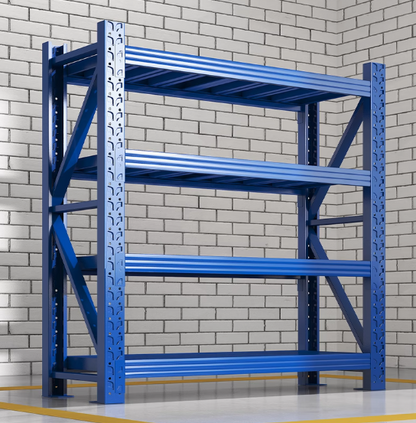 Heavy duty garage shelving L2mxD0.6xH2m (BLUE)