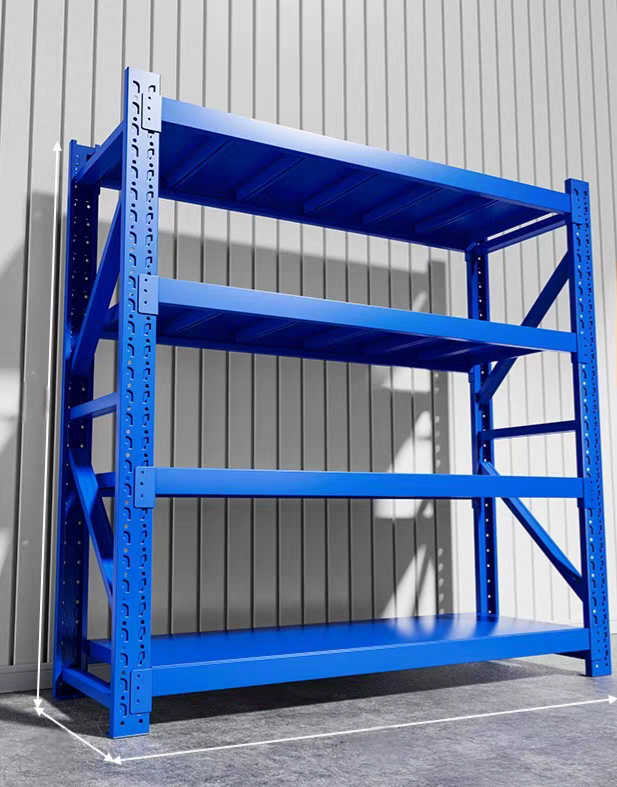 Heavy duty garage shelving L2mxD0.6xH2m (BLUE)