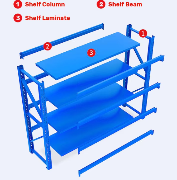 Heavy duty garage shelving L2mxD0.6xH2m (BLUE)