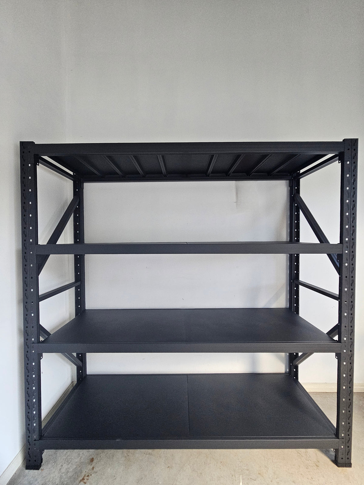 Heavy duty garage shelving L2mxD0.6xH2m (BLACK)