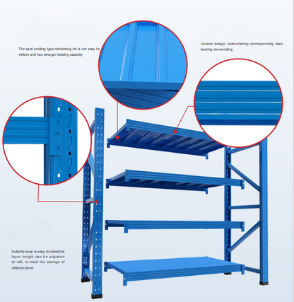 Heavy duty garage shelving L2mxD0.6xH2m (BLUE)