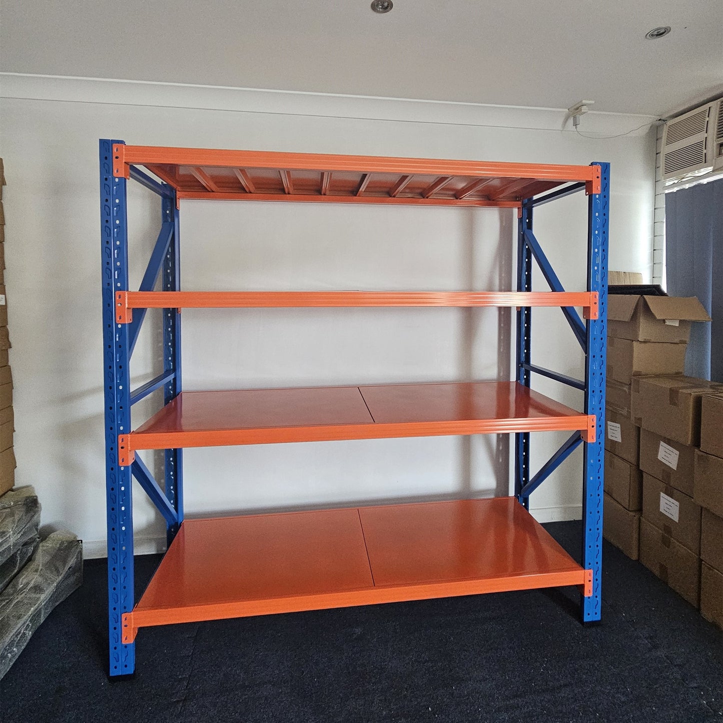 Heavy duty garage shelving L2mxD0.6xH2m (BLUE+ORANGE)