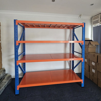 Heavy duty garage shelving L2mxD0.6xH2m (BLUE+ORANGE)