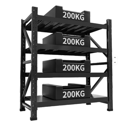 Garage shelving L2mxD0.5xH1.85m (BLACK)
