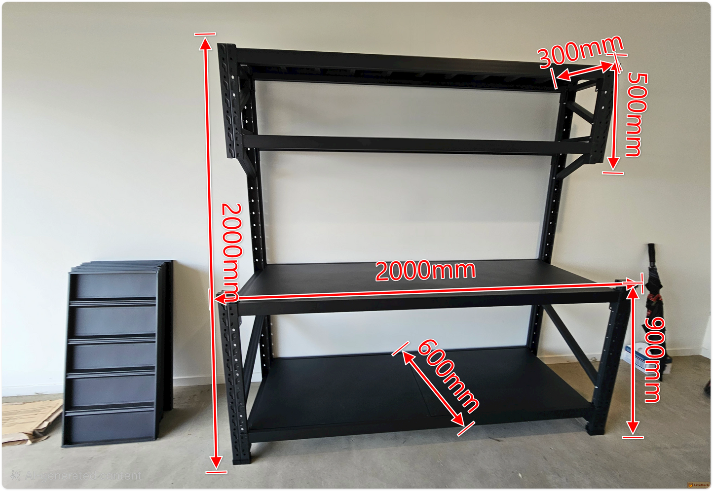 Heavy duty garage workbench 2mx2m