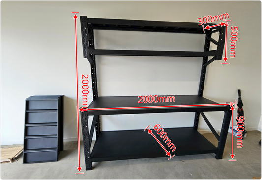 Heavy duty garage workbench 2mx2m