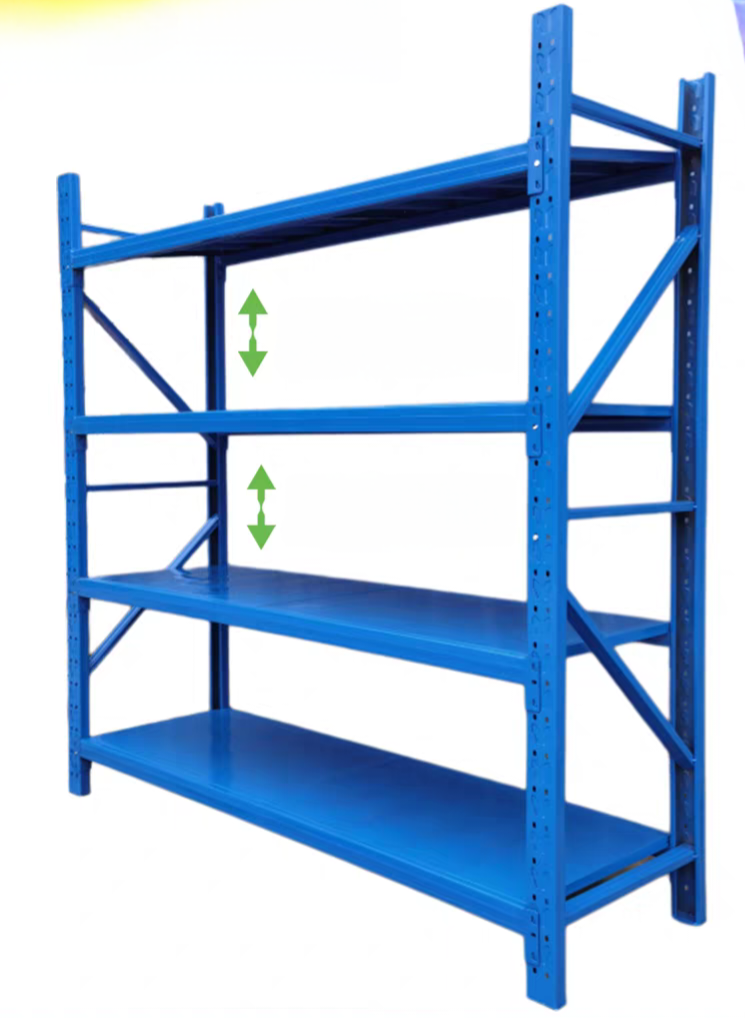 Heavy duty garage shelving L2mxD0.6xH2m (BLUE)