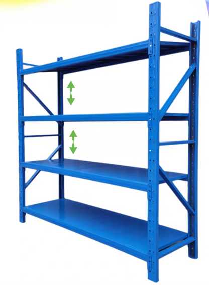 Heavy duty garage shelving L2mxD0.6xH2m (BLUE)