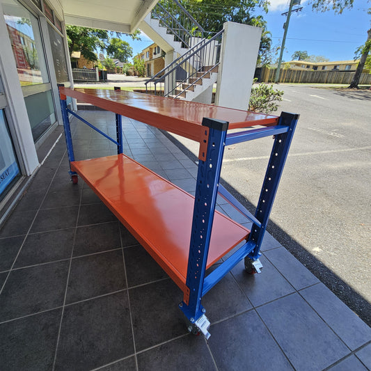 Workbench on wheels L2mxW0.6mxH1m Backorder