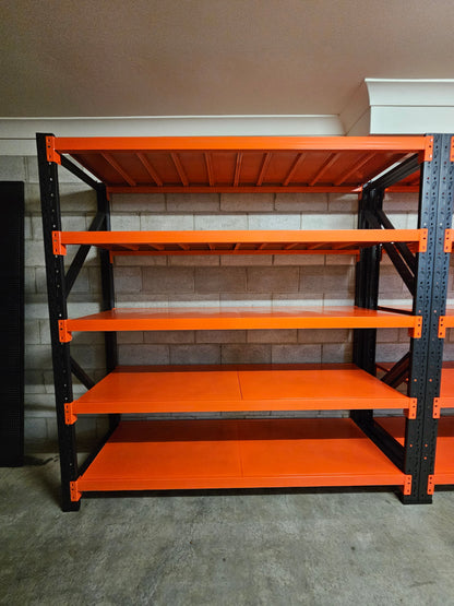 Heavy duty shelving L2mxD0.6xH2m (BLACK+ORANGE)