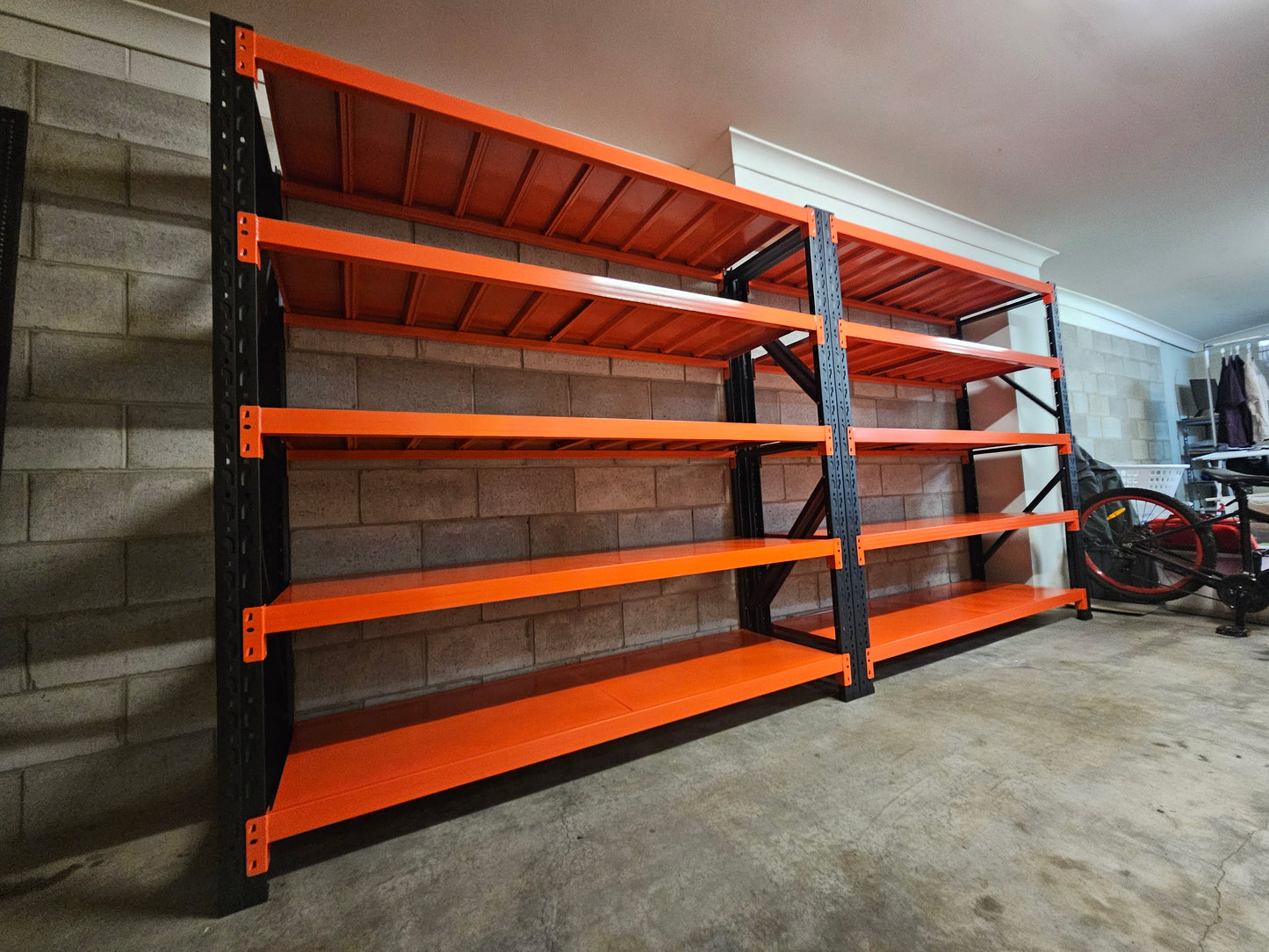 Heavy duty shelving L2mxD0.6xH2m (BLACK+ORANGE)