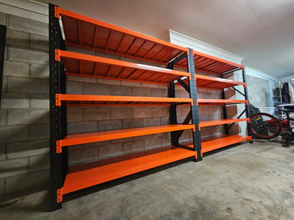 Heavy duty shelving L2mxD0.6xH2m (BLACK+ORANGE)