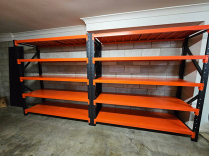 Heavy duty shelving L2mxD0.6xH2m (BLACK+ORANGE)
