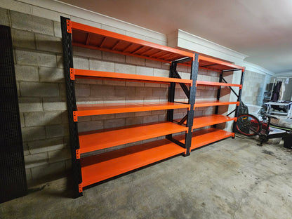 Heavy duty shelving L2mxD0.6xH2m (BLACK+ORANGE)