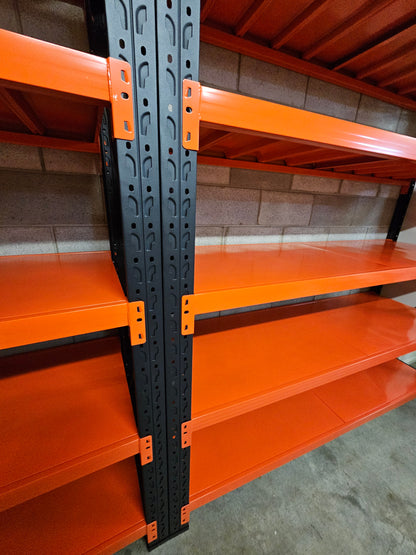 Heavy duty shelving L2mxD0.6xH2m (BLACK+ORANGE)