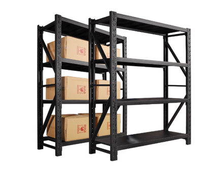 Heavy duty garage shelving L1.5mxD0.6xH2.4m